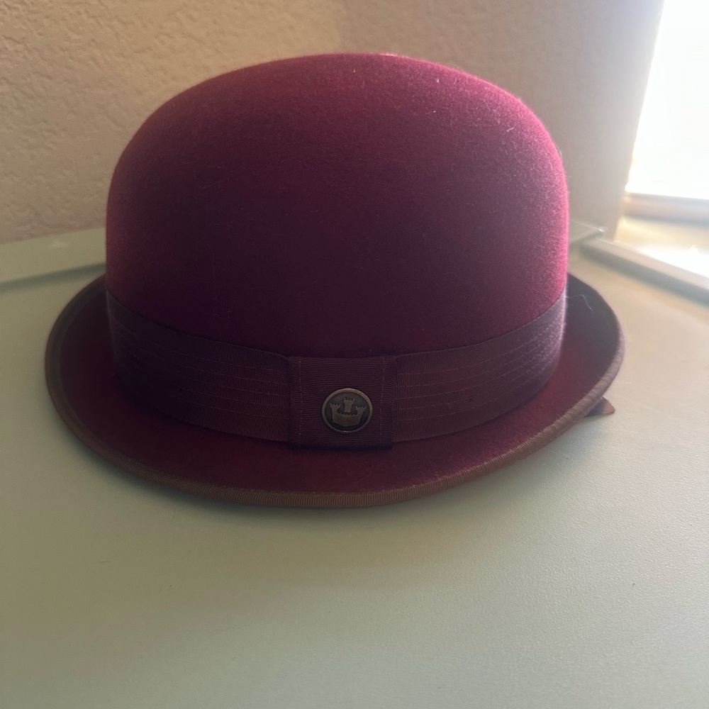 Goorin Bros Deep Red Bowler Hat